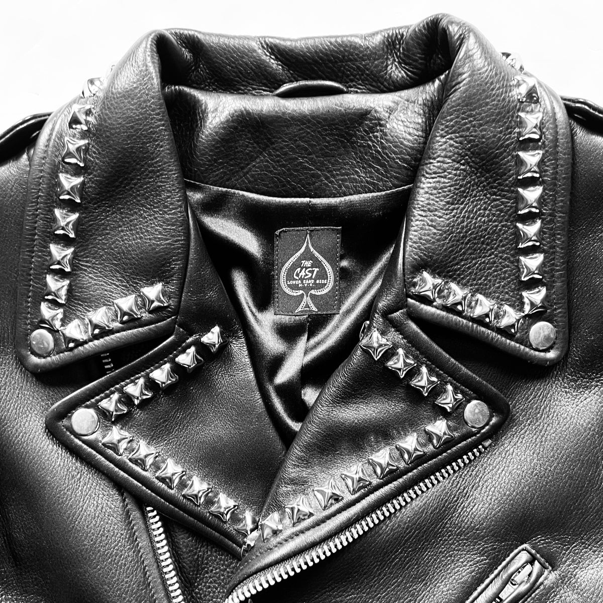ONE-OF-A-KIND BLACK LEATHER BIKER JACKET #22