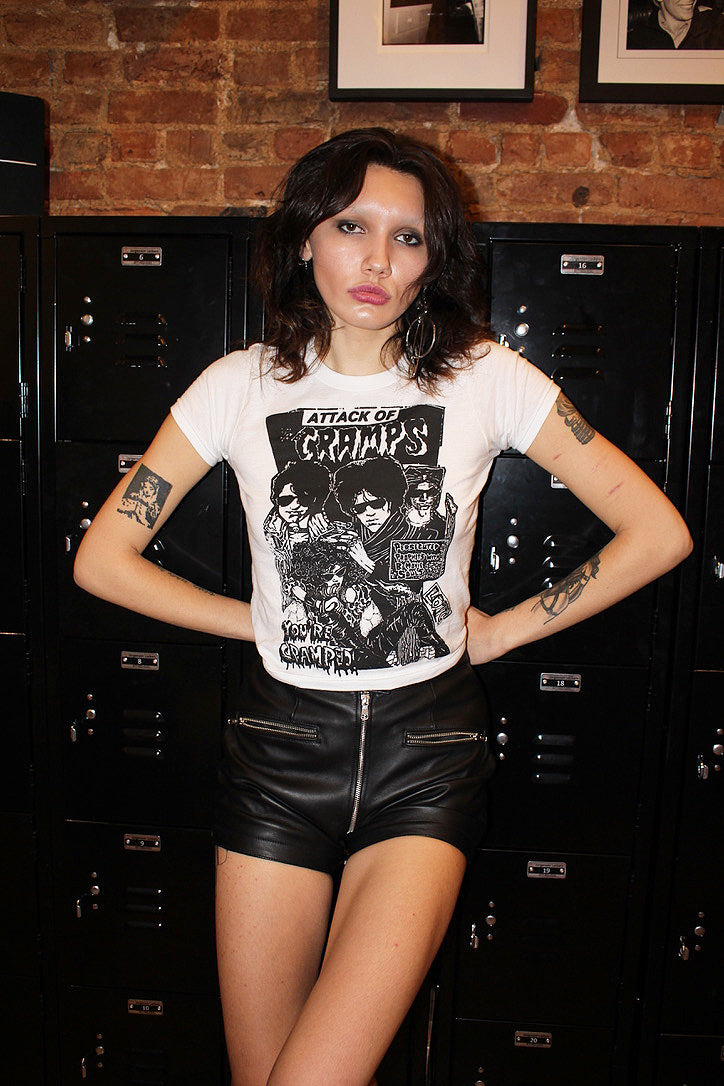 THE CRAMPS YOU'RE CRAMPED (Women's Baby Tee - White)