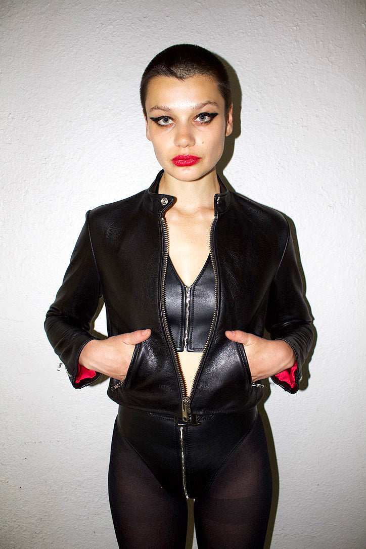 CROPPED AMSTERDAM CAFE LEATHER JACKET (LIGHTWEIGHT COWHIDE)