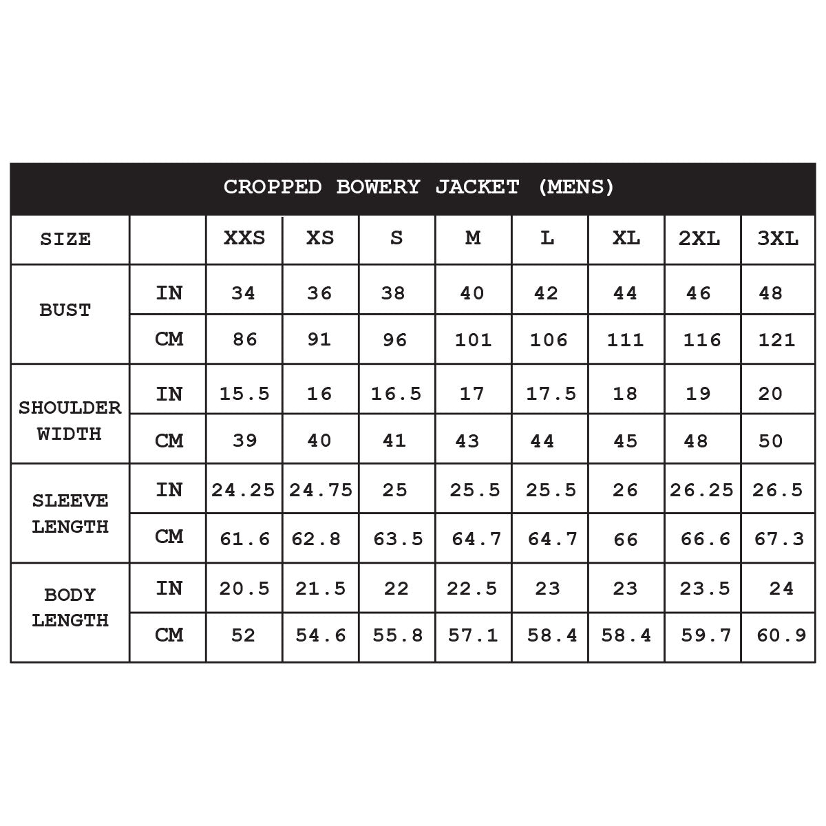 CROPPED BOWERY - BLACK LEATHER BIKER JACKET (MENS) *BEST SELLER