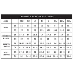 CROPPED BOWERY - BLACK LEATHER BIKER JACKET (MENS) *BEST SELLER