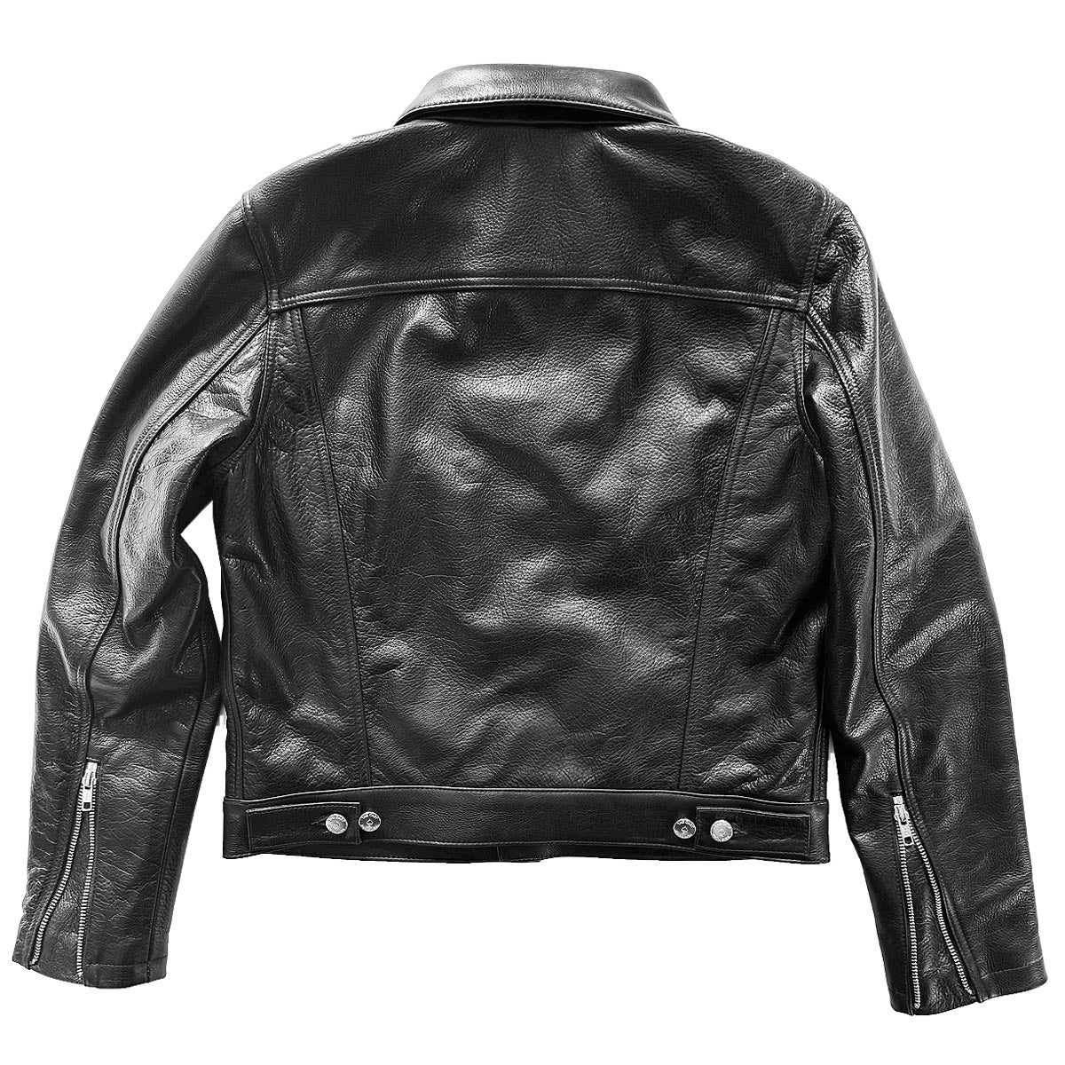 CROPPED SIXTY EIGHT LEATHER TRUCKER JACKET