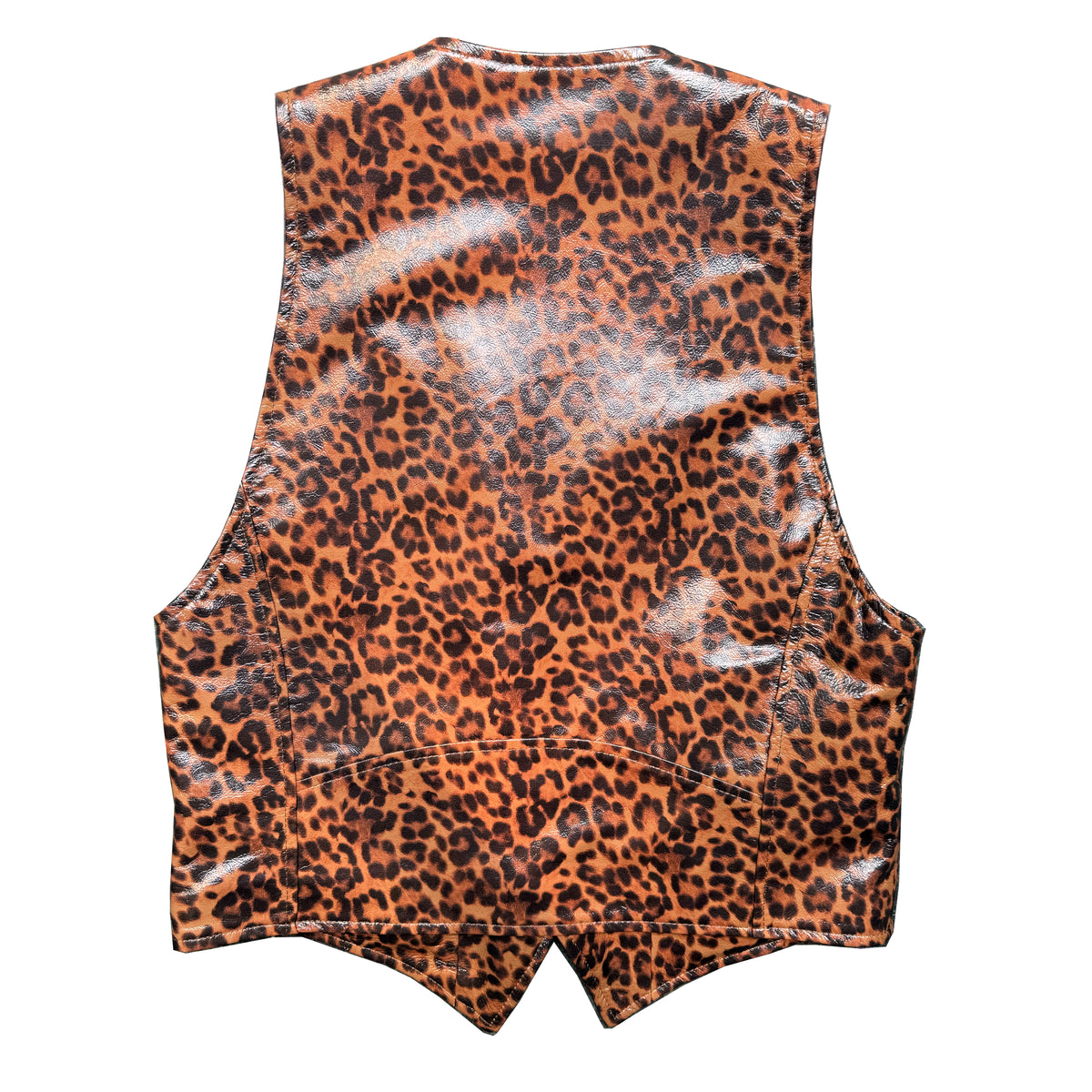 CROPPED OUTLAW 4-BUTTON BLACK LEATHER VEST (JAGUAR)