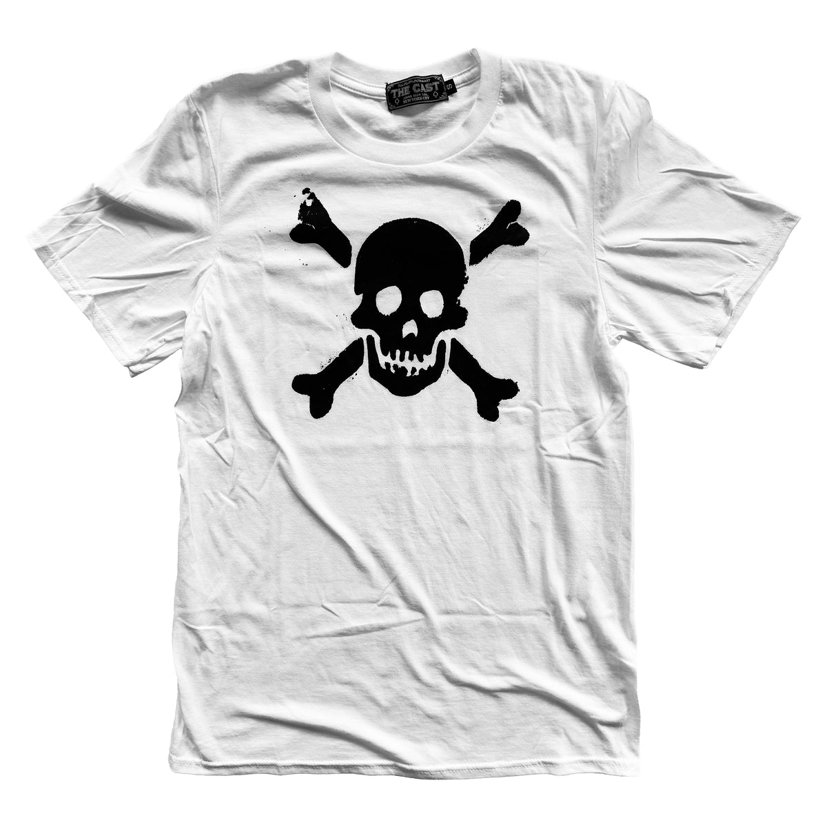 JOLLY ROGER SKULL AND CROSSBONES T-SHIRT (WHITE)