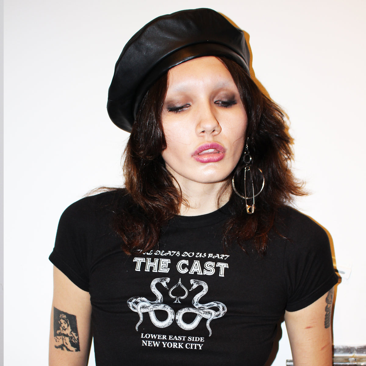 SEDUCER BLACK LEATHER BERET