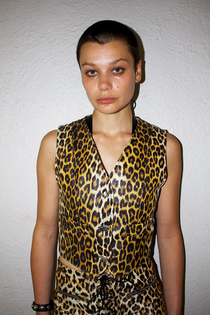 MARAUDER LEATHER VEST (LEOPARD)