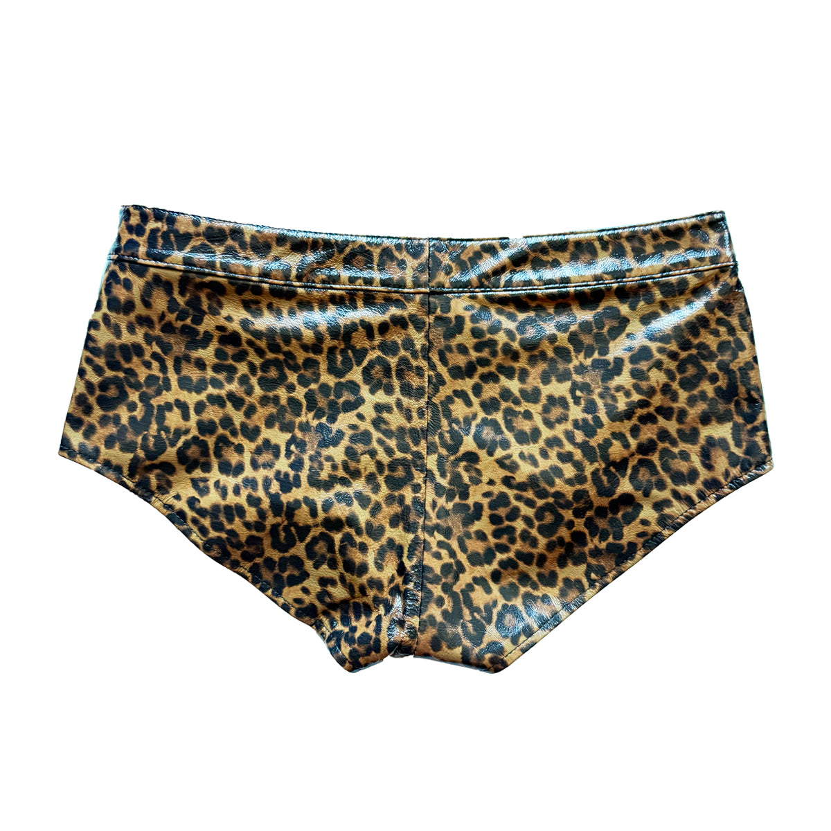 LOW RISE LEATHER SHORTS IN JAGUAR PRINTED LAMBSKIN