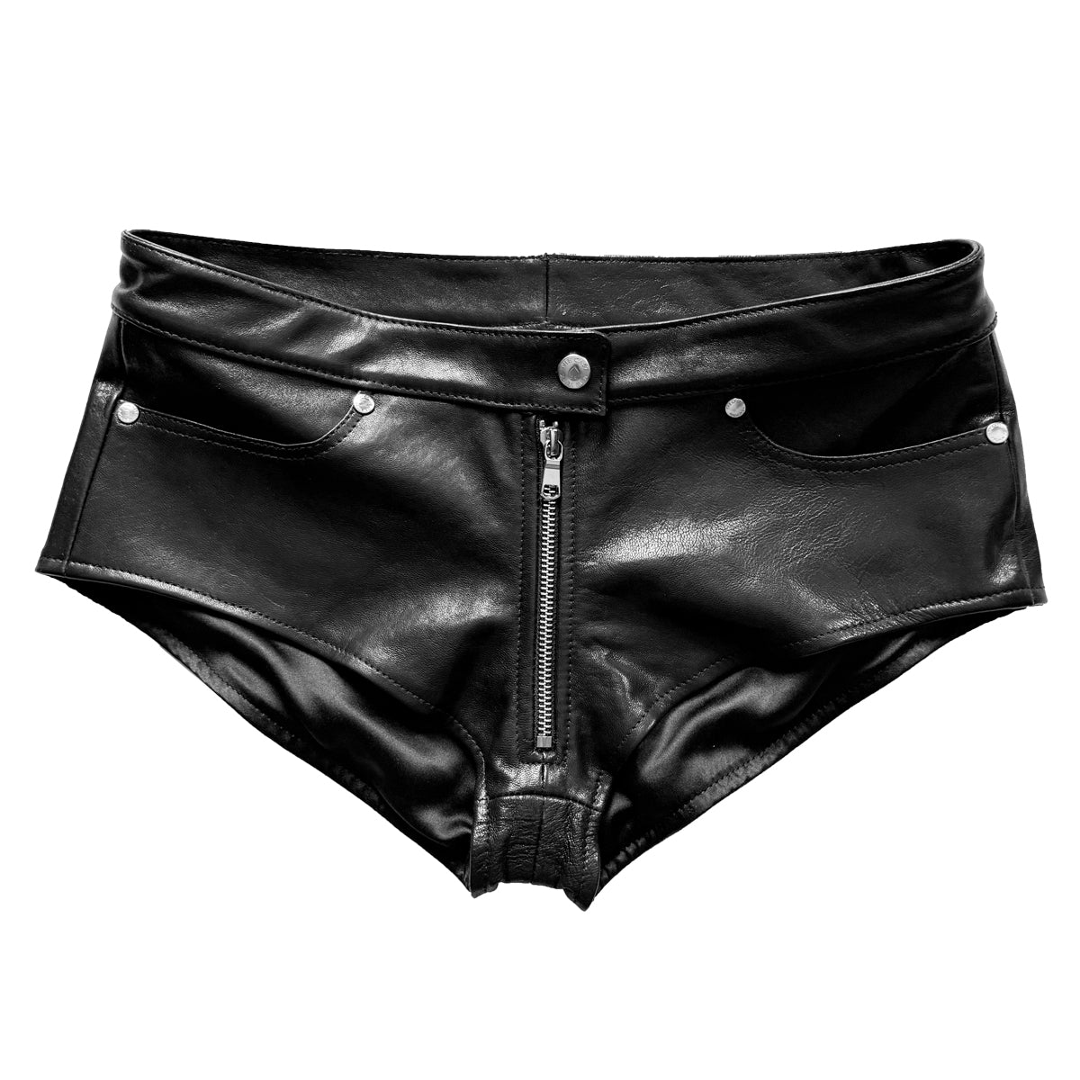 LOW RISE LEATHER SHORTS IN LAMBSKIN
