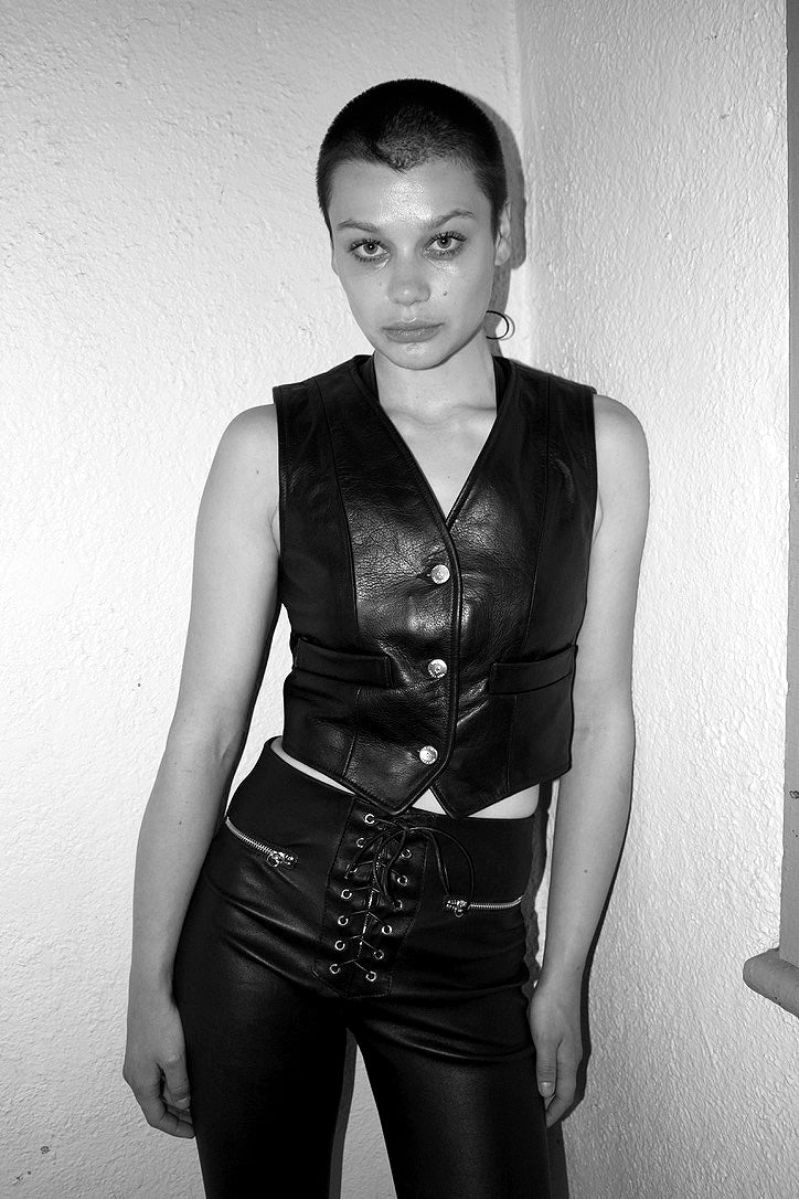 HIGH & TIGHT LEATHER PANTS (BLACK)