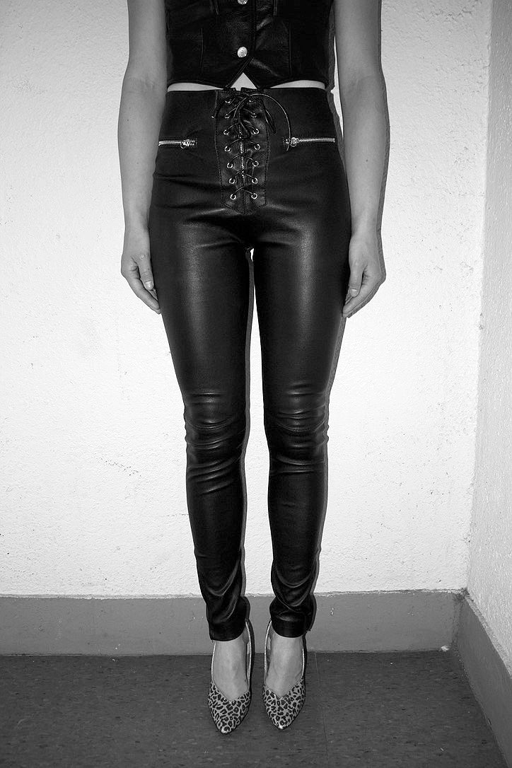 HIGH & TIGHT LEATHER PANTS (BLACK)