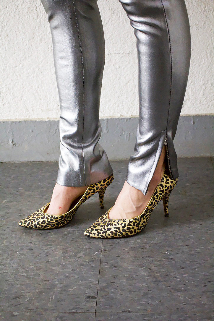 HIGH & TIGHT LEATHER PANTS (METALLIC SILVER)