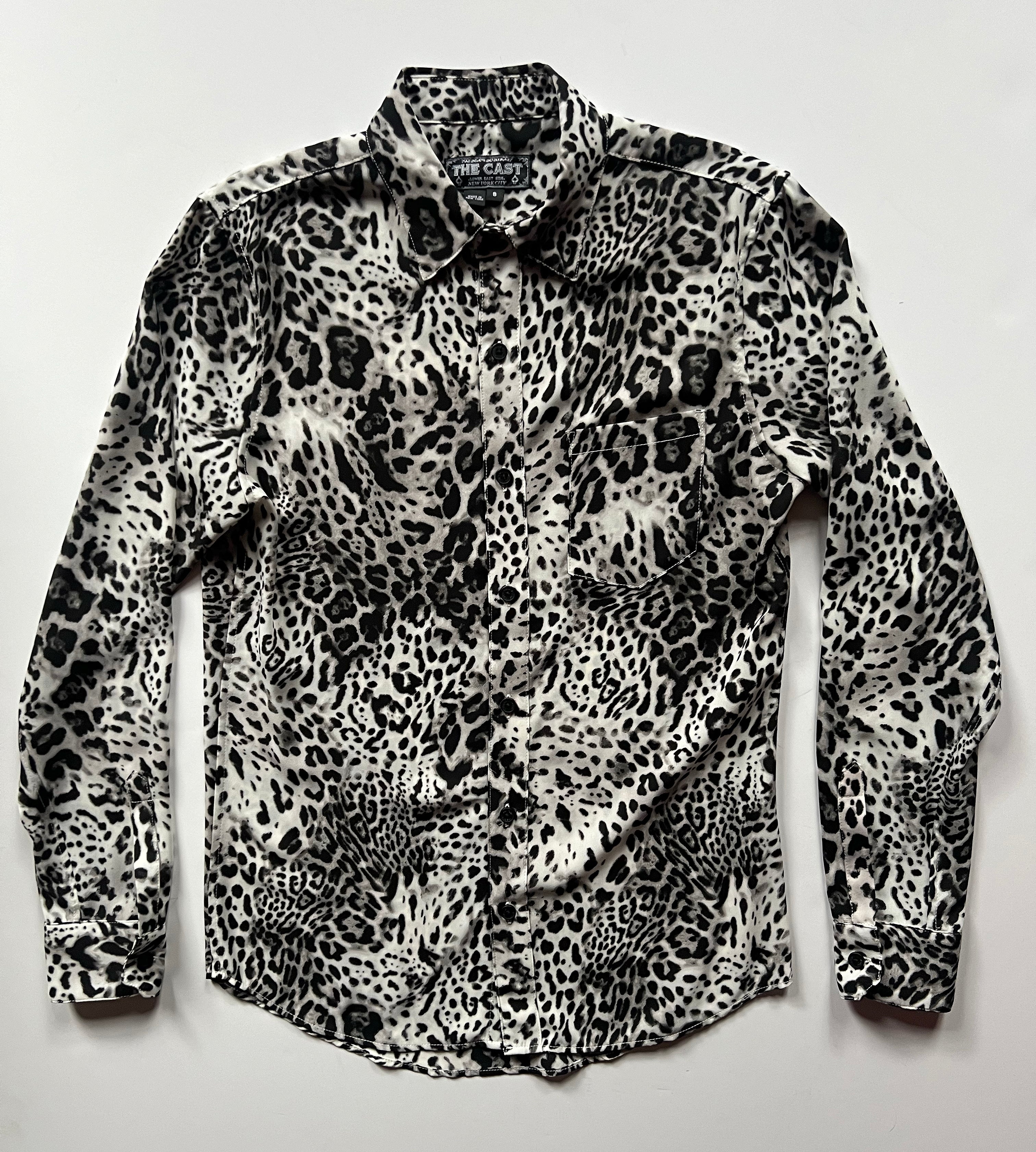 MORE THAN THIS Black White Leopard Print Shirt1