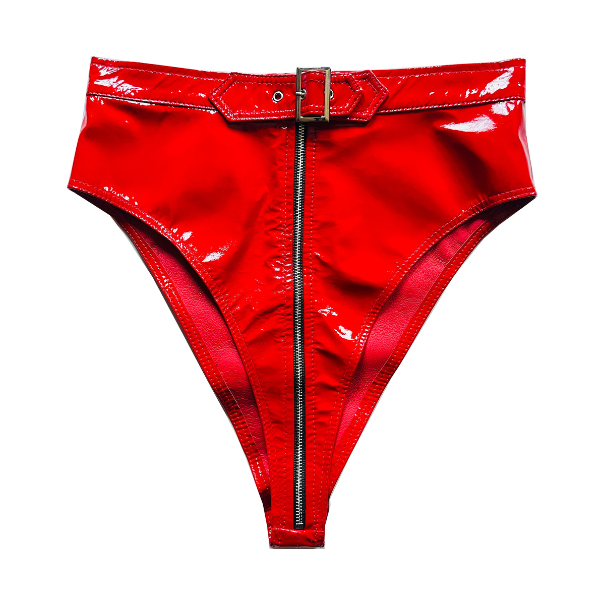 Red Patent Leather Zip Panty