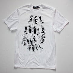 SEX DRUGS ROCK N ROLL T-SHIRT (WHITE)