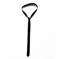 SKINNY BLACK LEATHER TIE