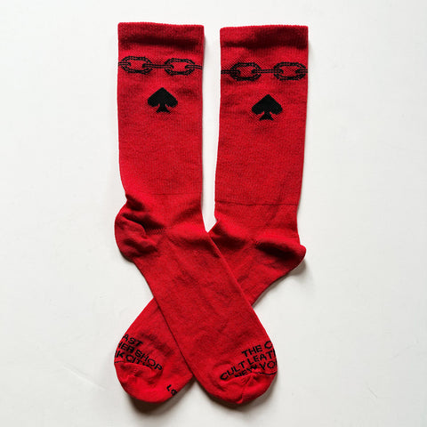 SPADE & CHAIN SOCKS (RED)