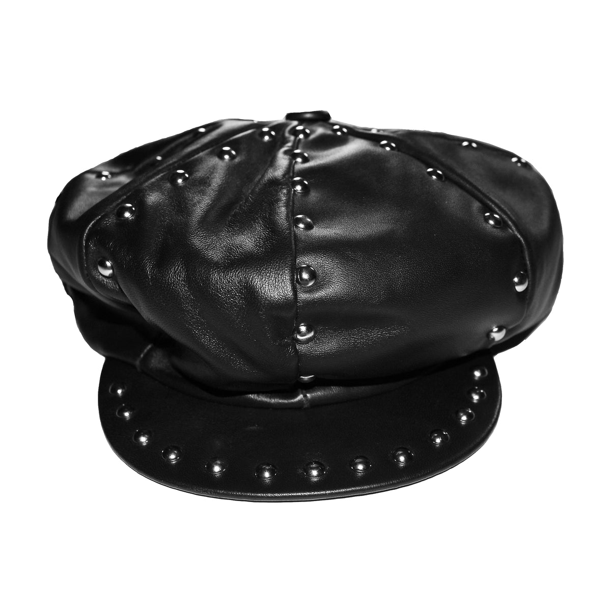 SYLVAIN (Dome Studded 5-Panel Leather Cap)