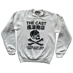 The Cast Crewneck - (White w/Black Print)