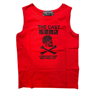 THE CAST NYC SKULL & CROSSBONES (Women's Baby Tank - RED)