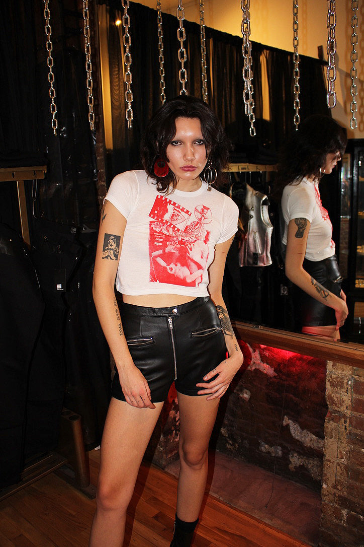 TOO MUCH (Women's Baby Tee - White)