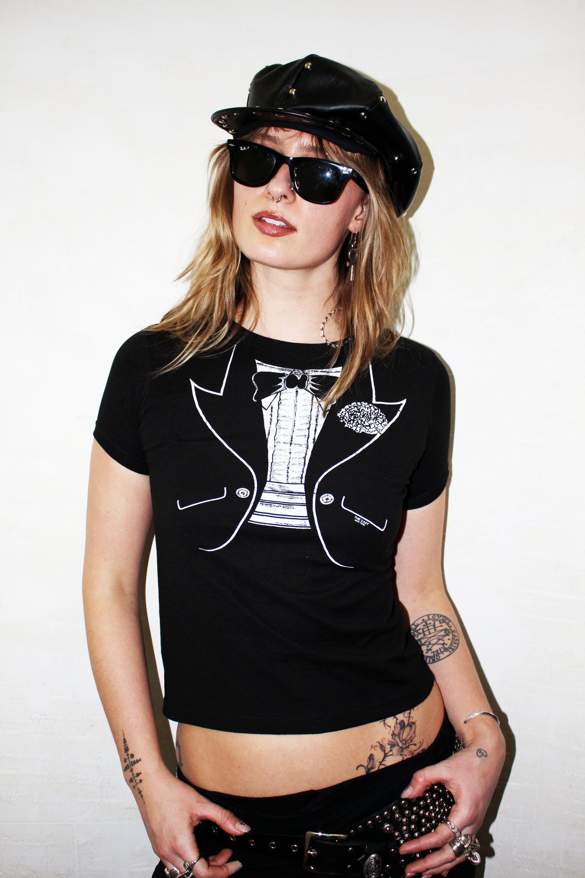 TUXEDO TSHIRT (Womens Baby Tee)
