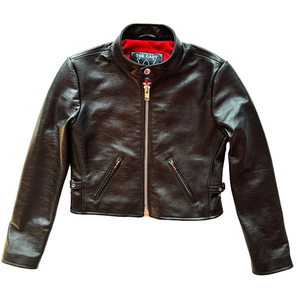 CROPPED AMSTERDAM CAFE LEATHER JACKET (LIGHTWEIGHT COWHIDE)