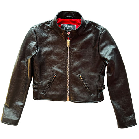 CROPPED AMSTERDAM CAFE LEATHER JACKET (LIGHTWEIGHT COWHIDE)
