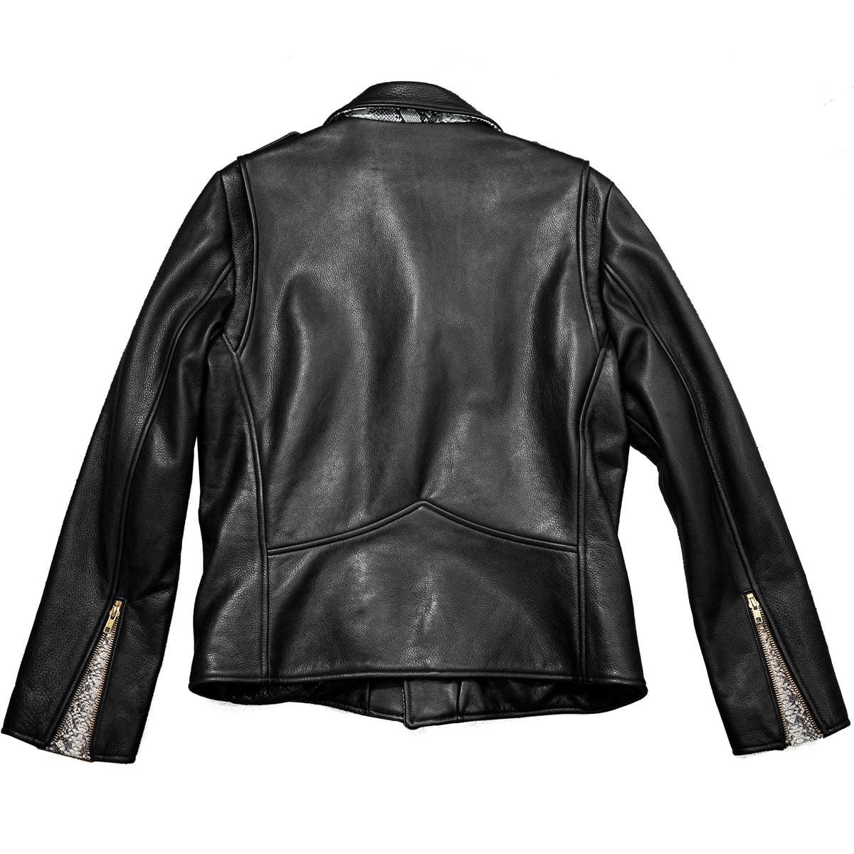 BOWERY JACKET - L / SNAKESKIN DETAIL, POLKA-DOT LINING + GOLD HARDWARE