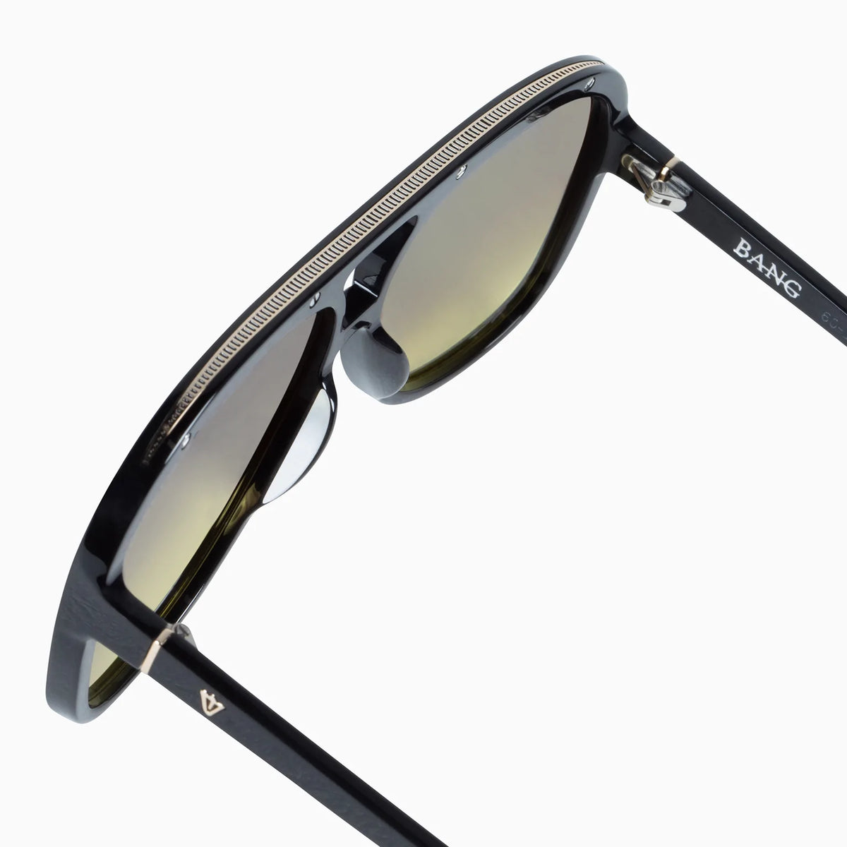 BANG - Gloss Black w. Gold Metal Trim / Brown to Yellow Gradient Lens