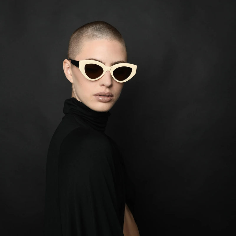 BONES - Cream w/Black Temples/Black Lens