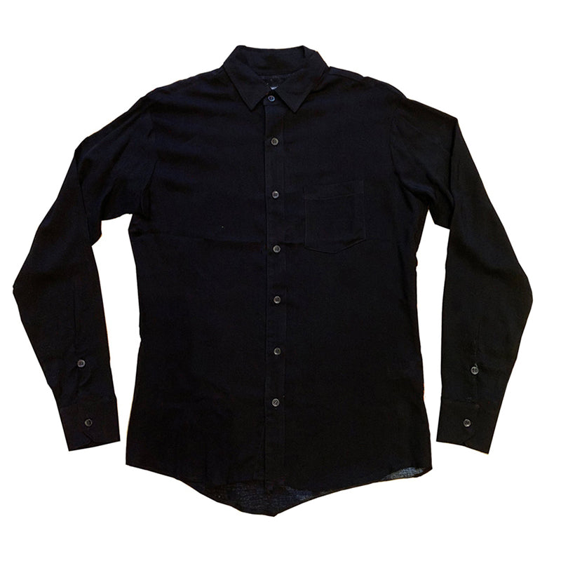 BLACK BUTTON–UP