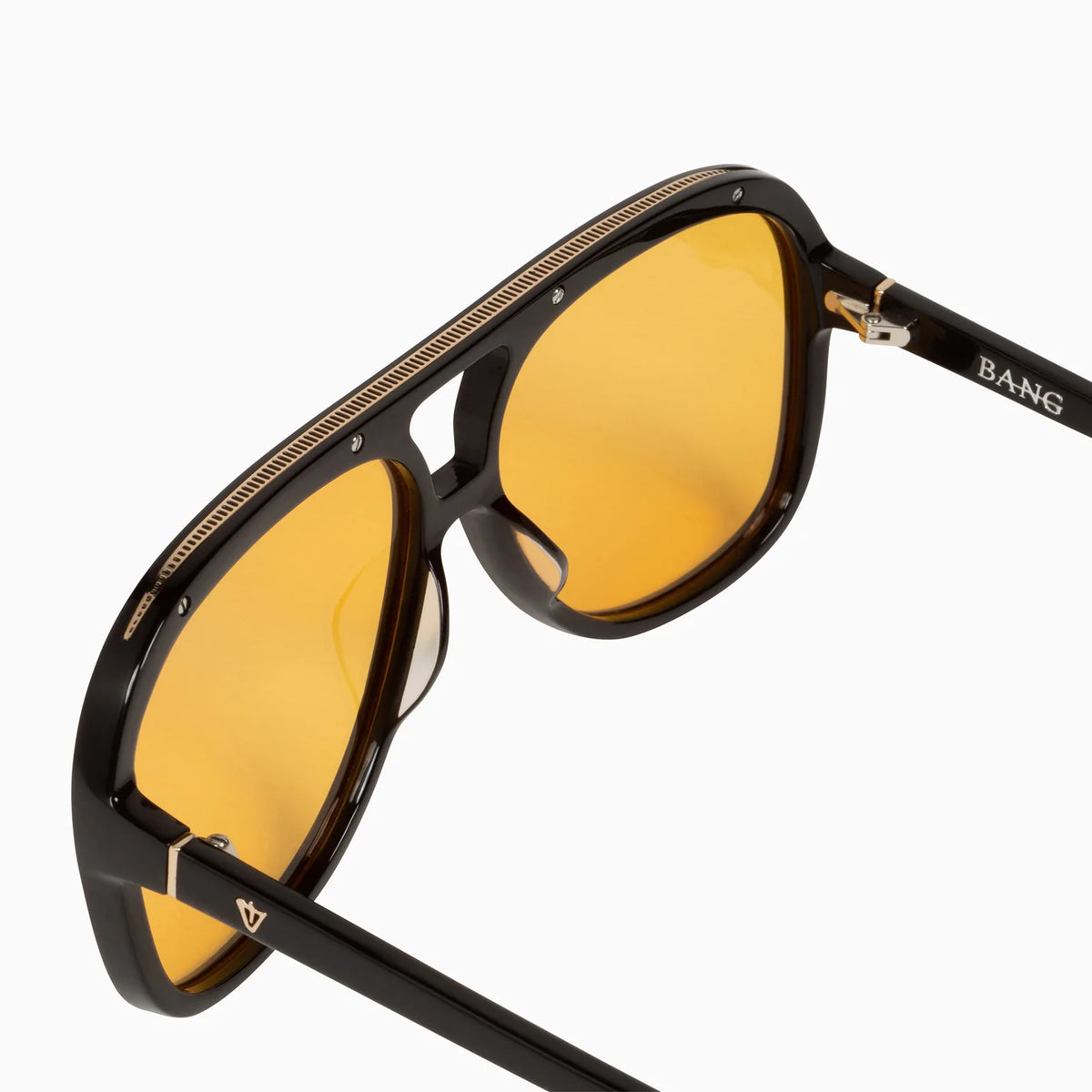 BANG - Gloss Black w. Gold Metal Trim / Orange Lens