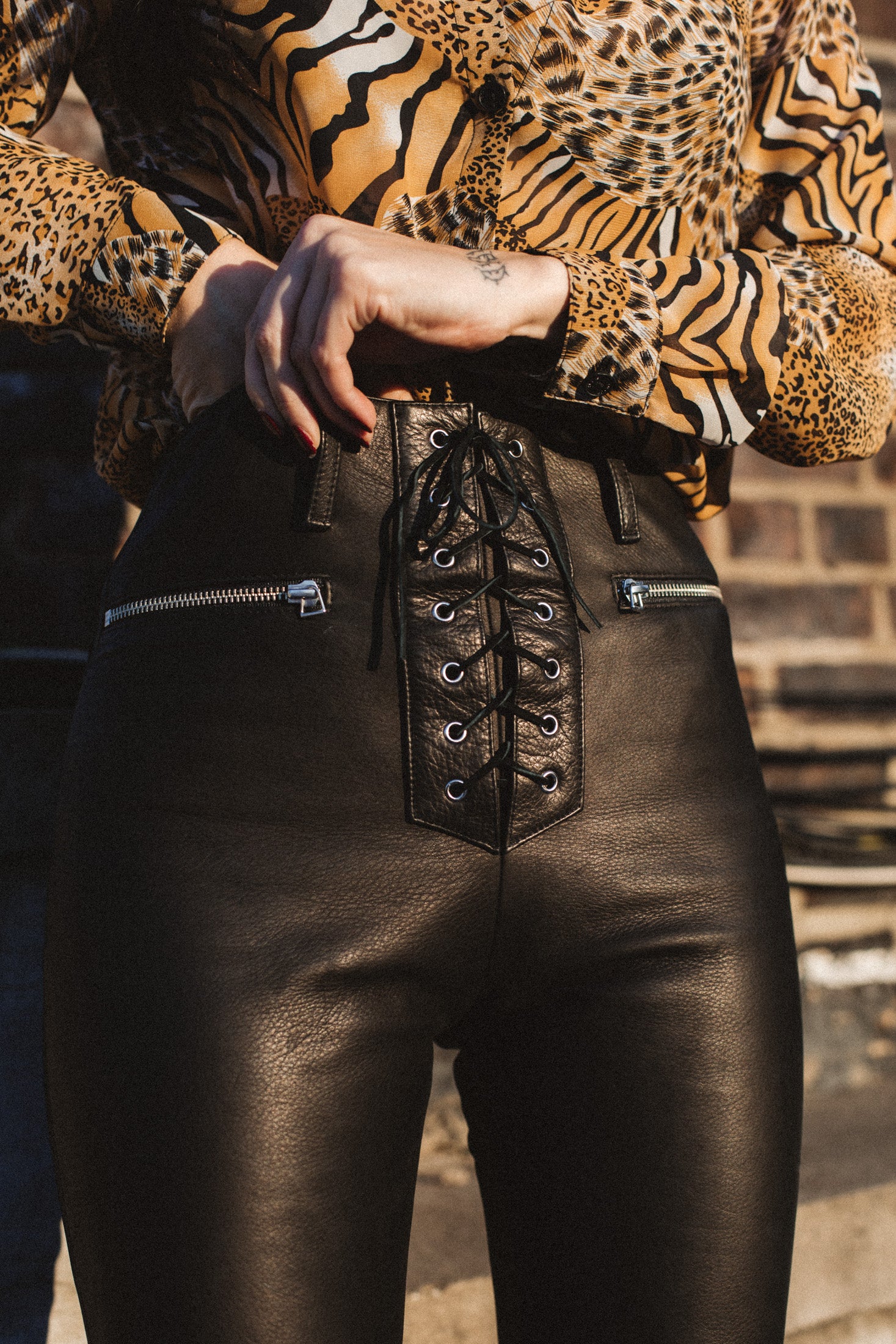 High Waisted Leather Pants