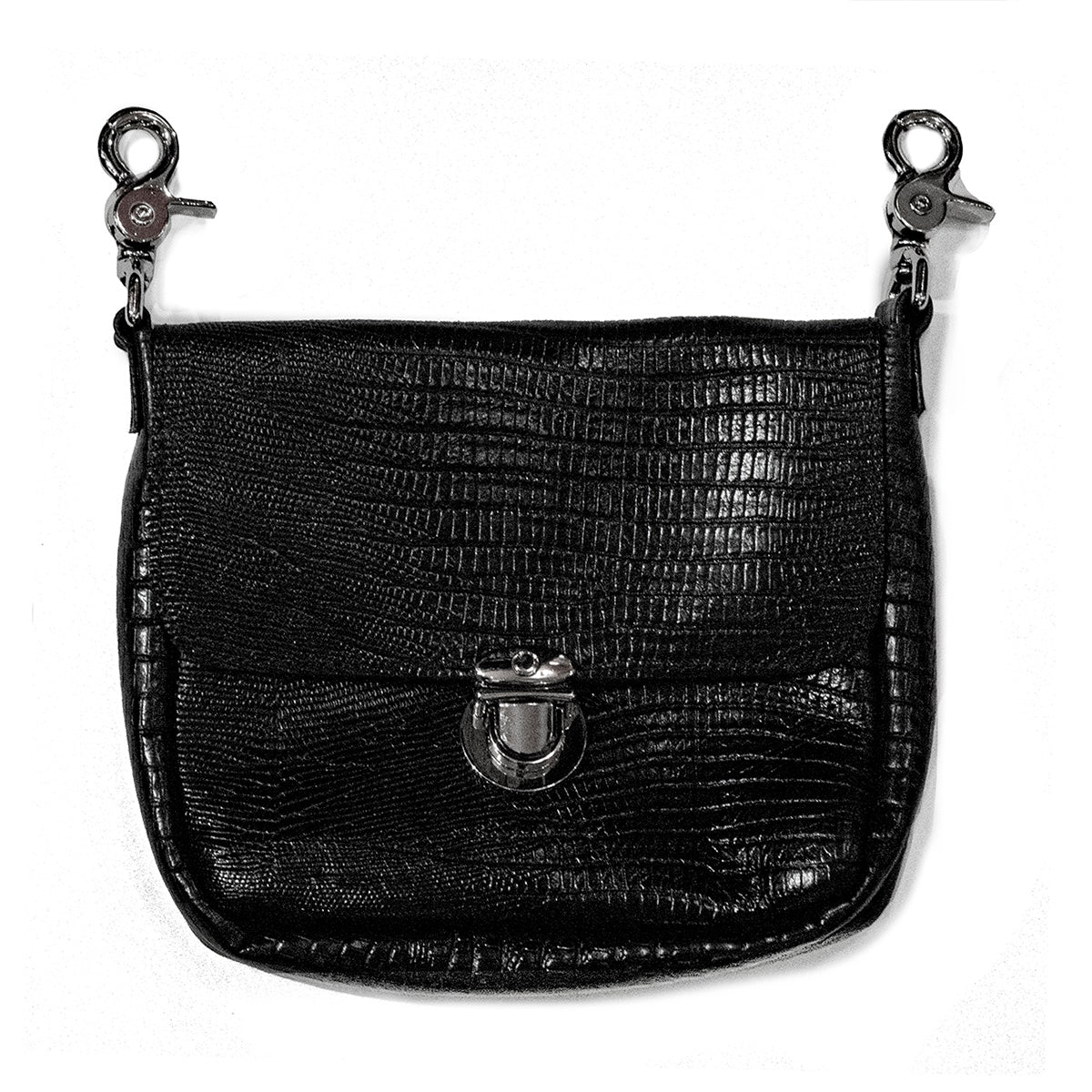 Leather Hip Bag - (Embossed Snakeskin Print)