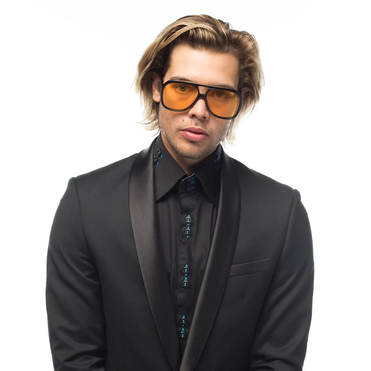 BANG - Gloss Black w. Gold Metal Trim / Orange Lens