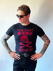 THE CAST T - BLACK W/RED INK