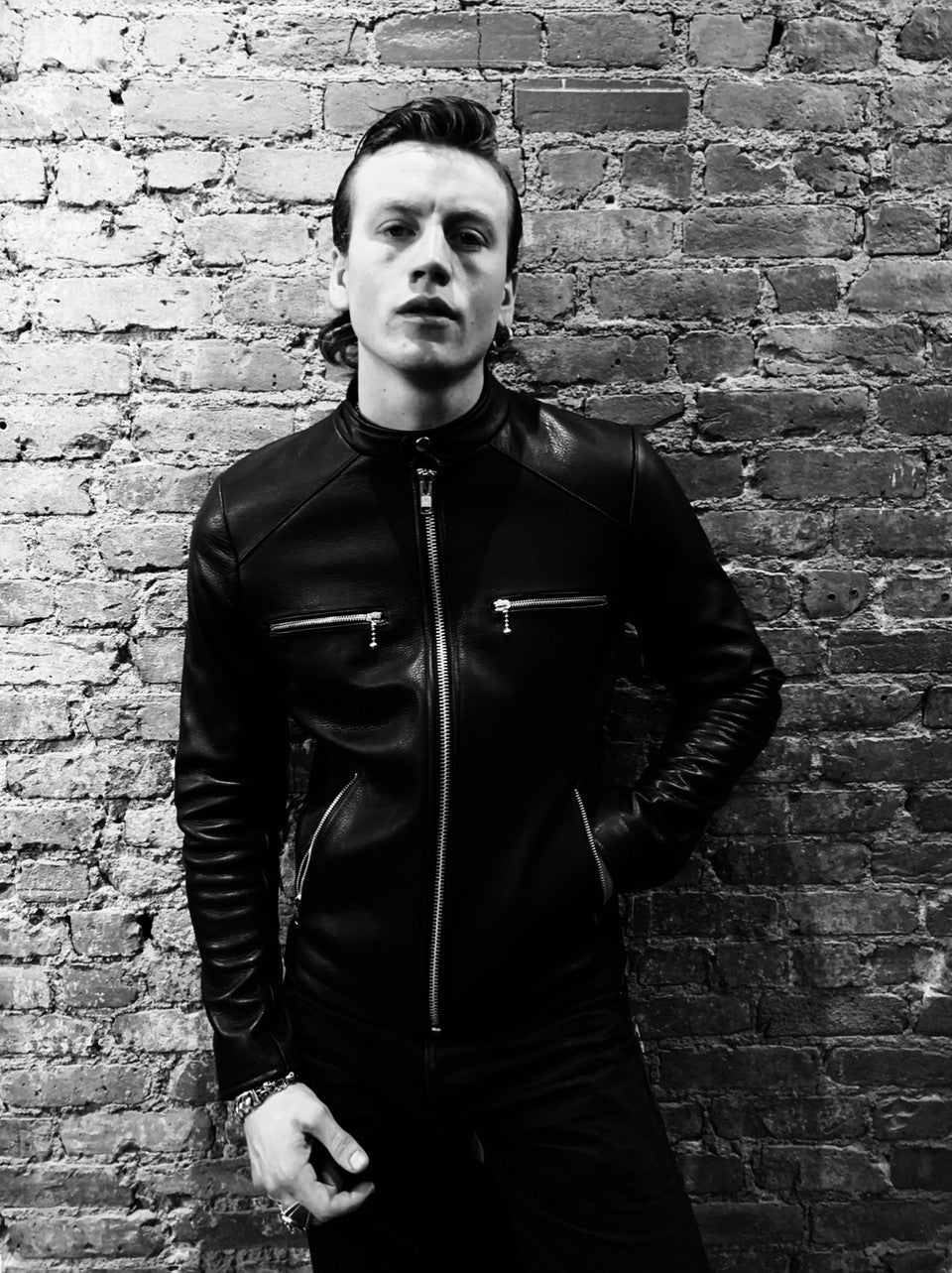 AMSTERDAM CAFE RACER BLACK LEATHER JACKET