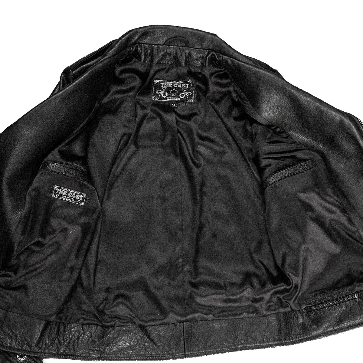 BOWERY BLACK LEATHER JACKET (MENS) (NO BELT)