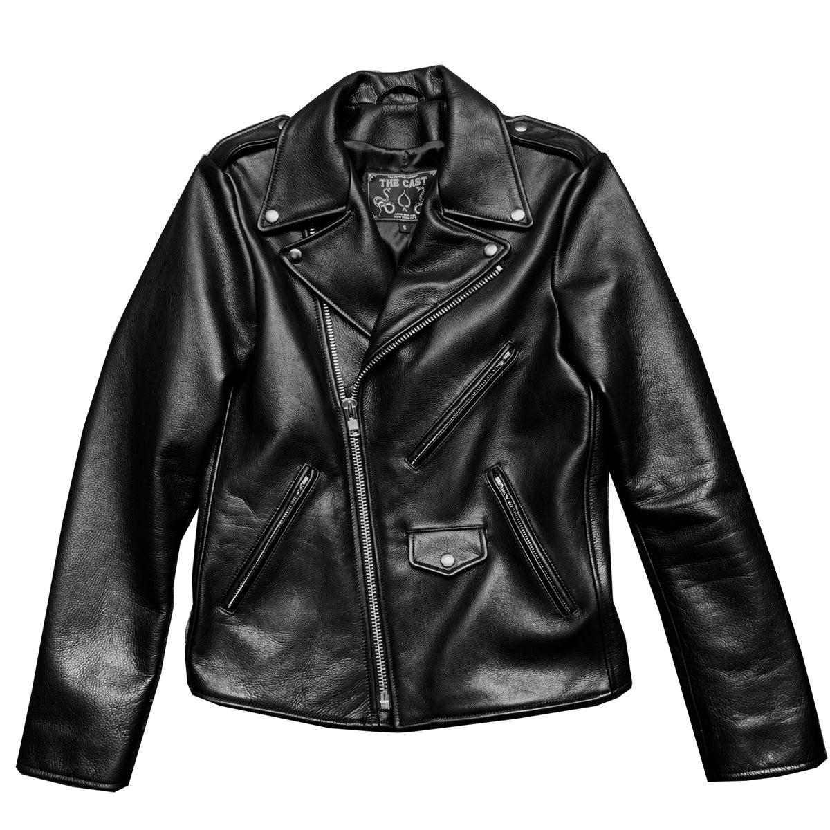 BOWERY BLACK LEATHER JACKET (MENS) (NO BELT)