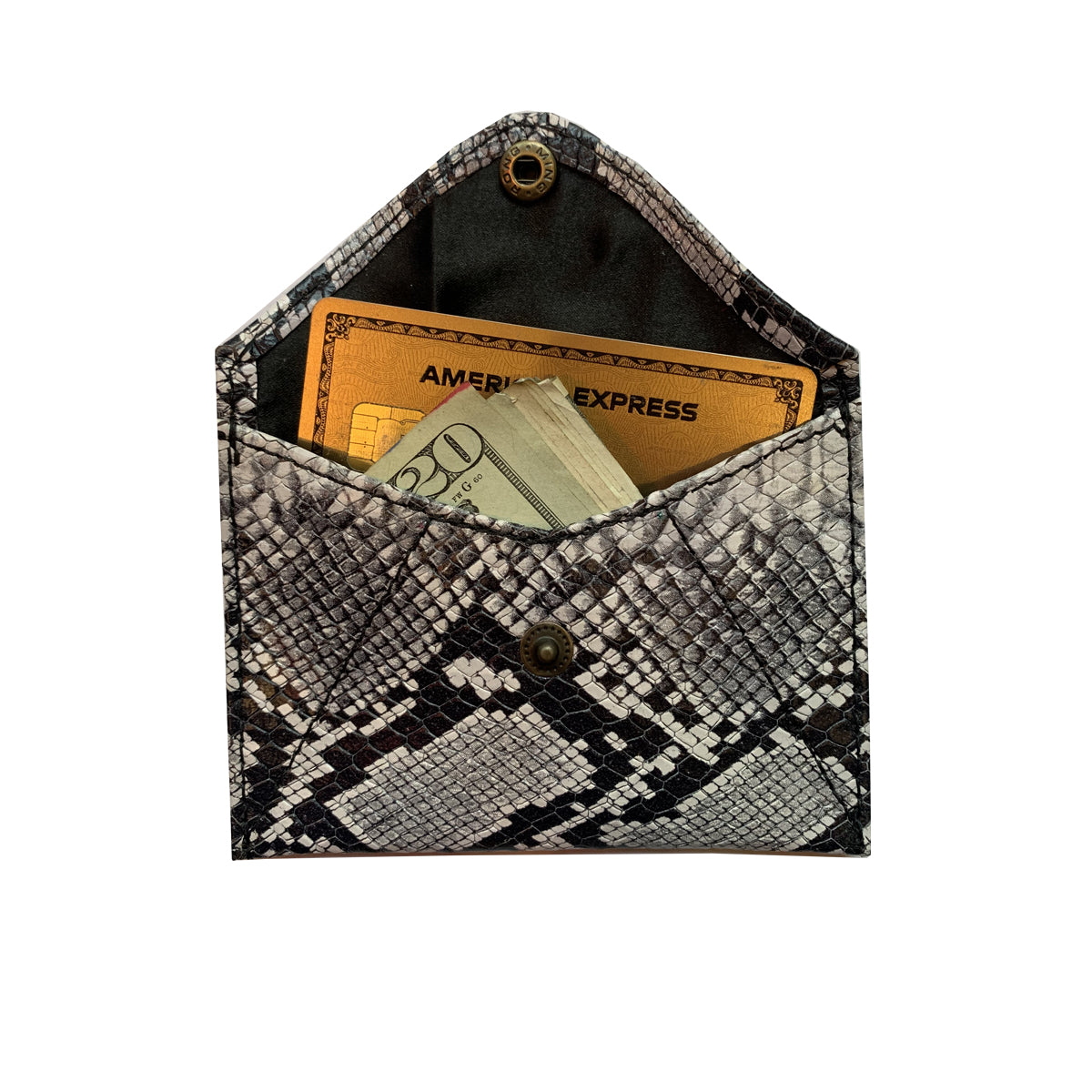 LEATHER MINI–WALLET - SNAKESKIN