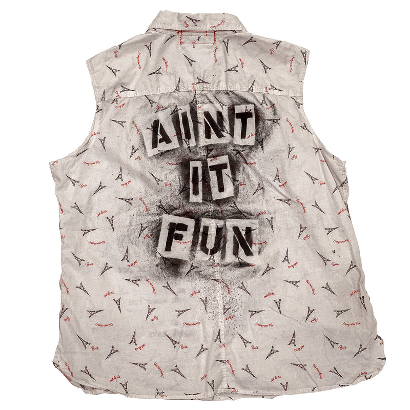AIN'T IT FUN Sleeveless Button Up