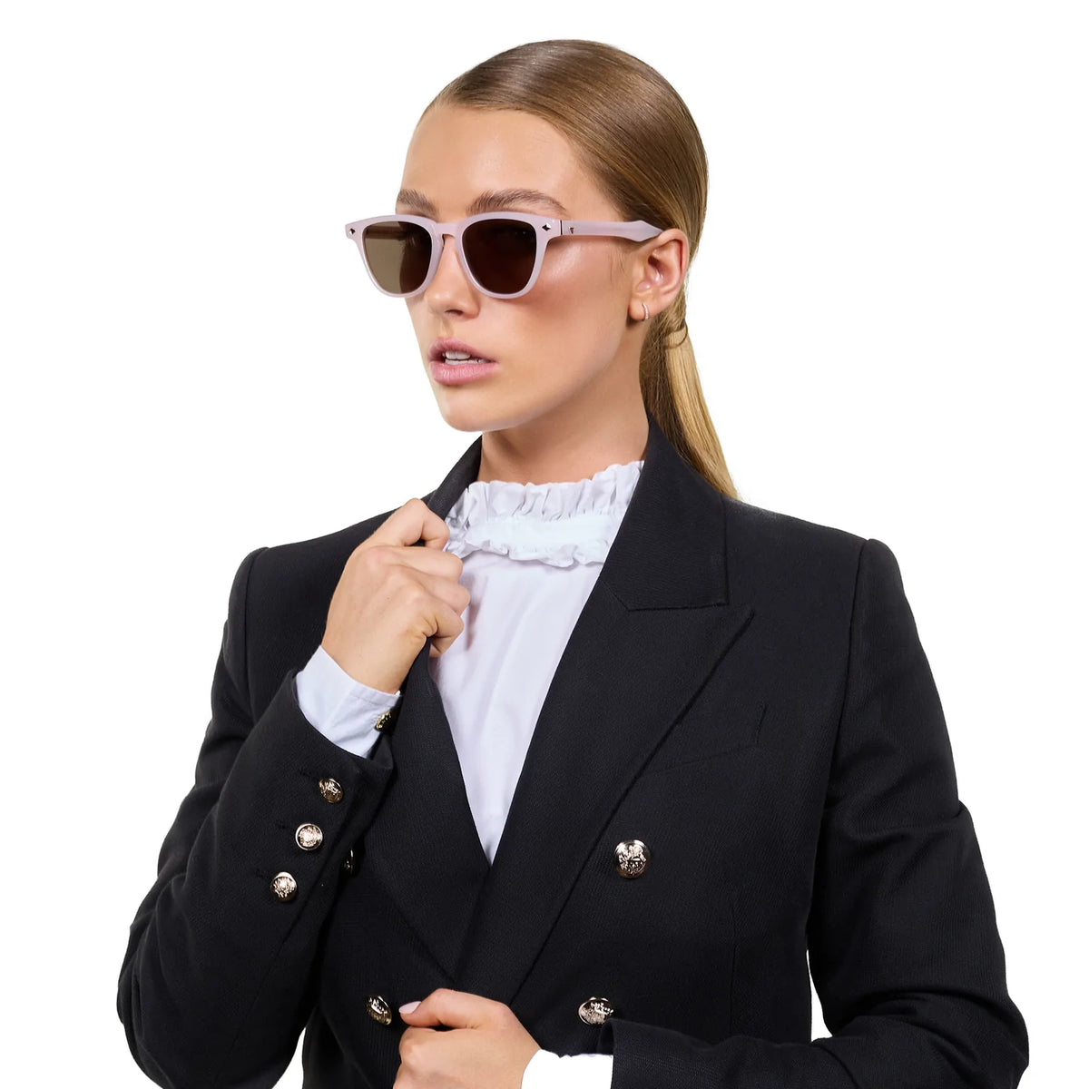 TEMPEST - Baby Pink w. Rose Gold Metal Trim / Brown Lens