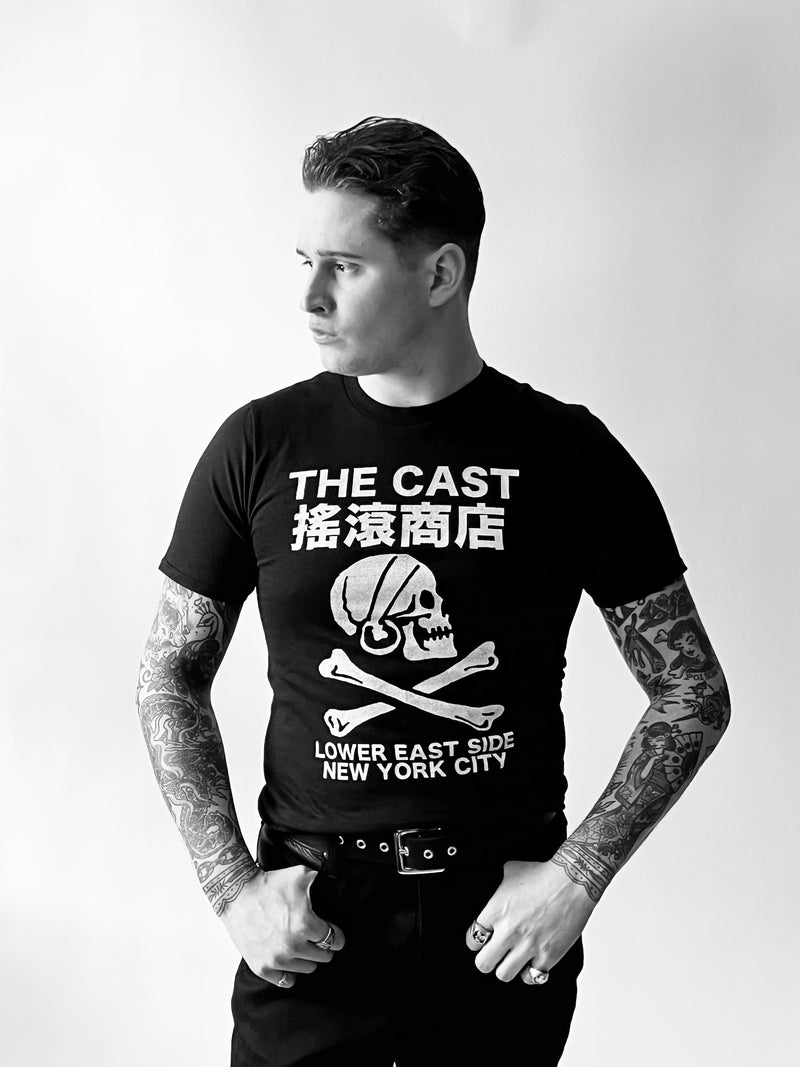 THE CAST NYC SKULL & CROSSBONES T-SHIRT - BLACK