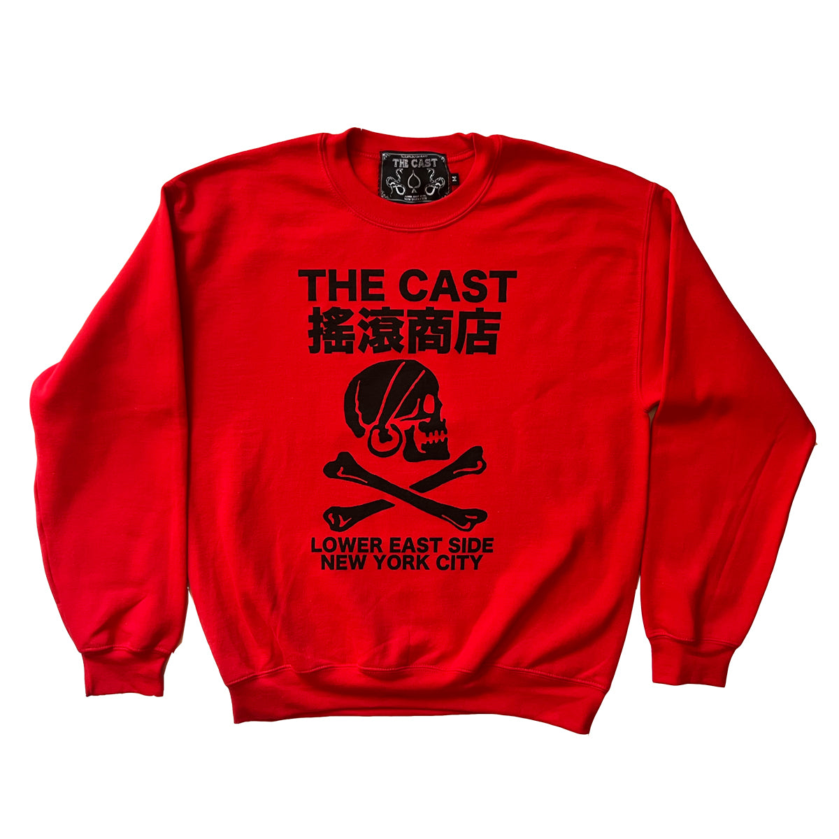 THE CAST NYC SKULL & CROSSBONES RED CREWNECK
