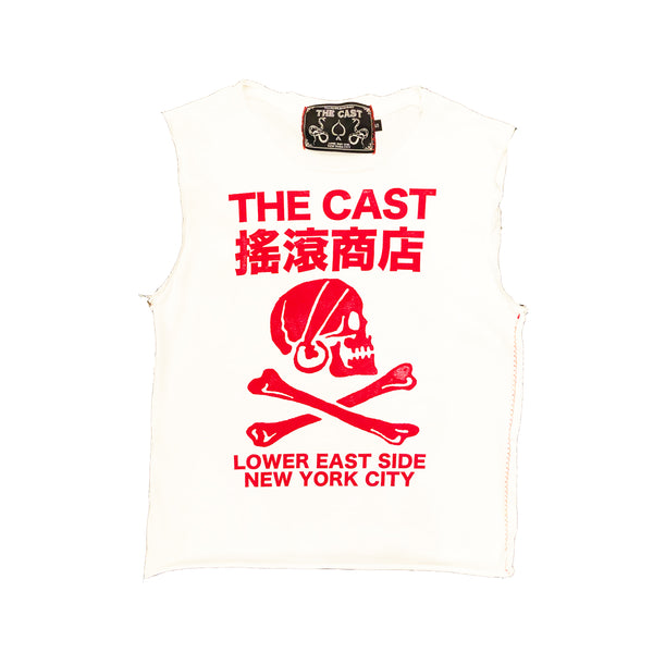 THE CAST T - WHITE/RED (CUT UP)