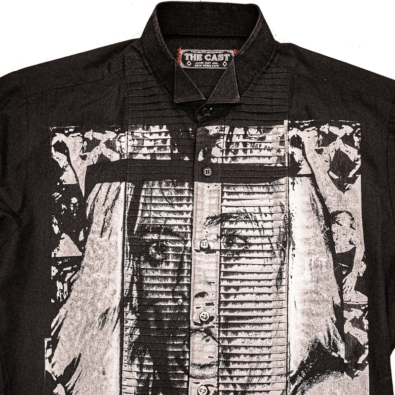 Iggy Wing-Tip Tuxedo Shirt w/ Horizontal Pleats