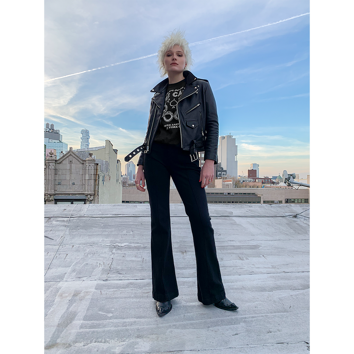 BOWERY BLACK LEATHER JACKET (WOMENS)